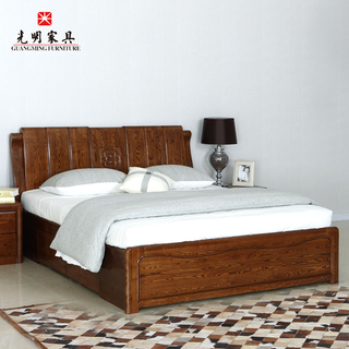【光明家具】 全實木雙人床 水曲柳箱體床398-1502-180 【光明家具】 全實木雙人床 水曲柳箱體床398-1502-180