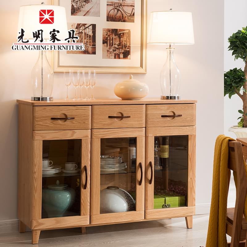 【光明家具】北歐簡約風餐邊柜 進口紅橡儲物柜 原木色紅橡木酒柜 WX3-4401 【光明家具】北歐簡約風餐邊柜 進口紅橡儲物柜 原木色紅橡木酒柜 WX3-4401