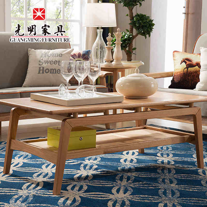 【光明家具】客廳長方形紅橡木茶幾 全實木現代簡約大茶幾 北歐原木色茶幾 WX3-3202-120 【光明家具】客廳長方形紅橡木茶幾 全實木現代簡約大茶幾 北歐原木色茶幾 WX3-3202-120