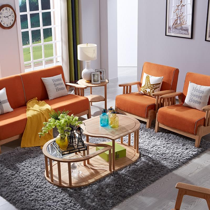 【光明家具】北歐簡約全實木實木沙發組合 進口紅橡木原木色組合沙發 WX3-3802 【光明家具】北歐簡約全實木實木沙發組合 進口紅橡木原木色組合沙發 WX3-3802