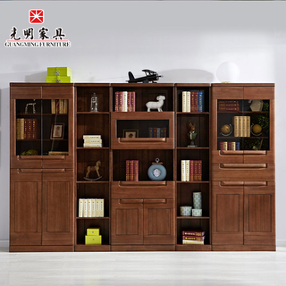 【光明家具】榆木家具全實木書柜組合 858-6301書柜 【光明家具】榆木家具全實木書柜組合 858-6301書柜