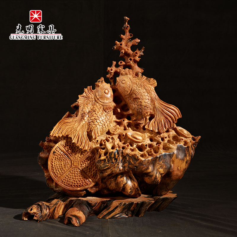 【光明家具】紅松沉香木根藝手工雕刻擺件-金玉滿堂【二】 【光明家具】紅松沉香木根藝手工雕刻擺件-金玉滿堂【二】
