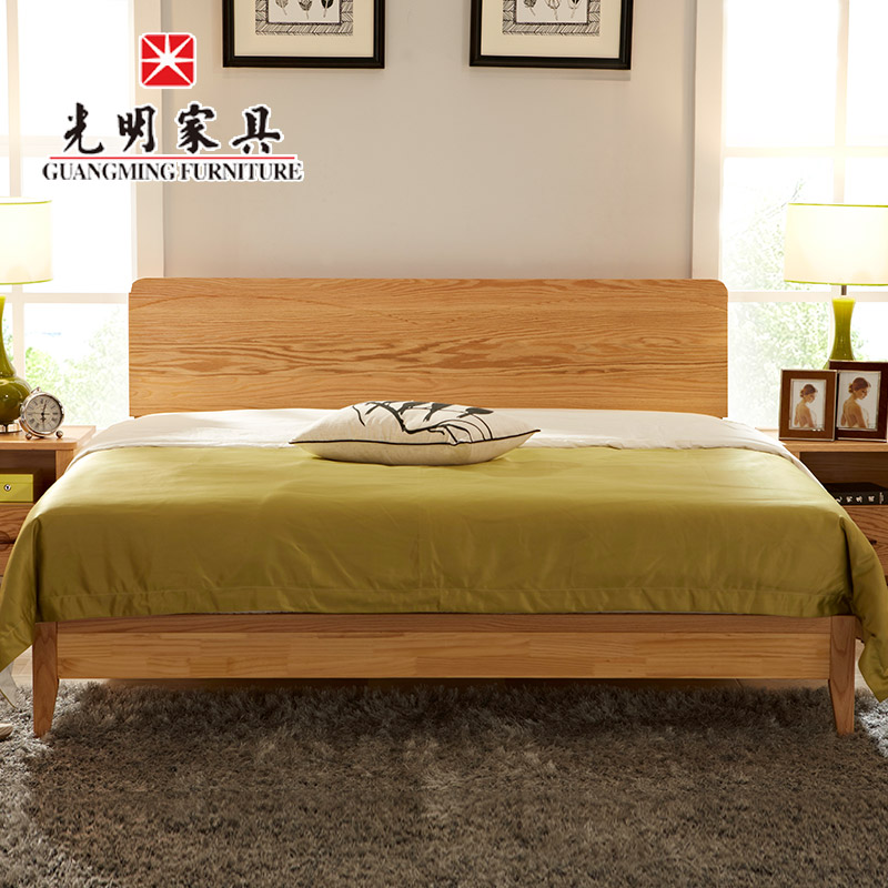 【光明家具】全實木床1.8米紅橡木床 北歐現代簡約實木床 實木家具臥室雙人床WX3-1513-180 【光明家具】全實木床1.8米紅橡木床 北歐現代簡約實木床 實木家具臥室雙人床WX3-1513-180
