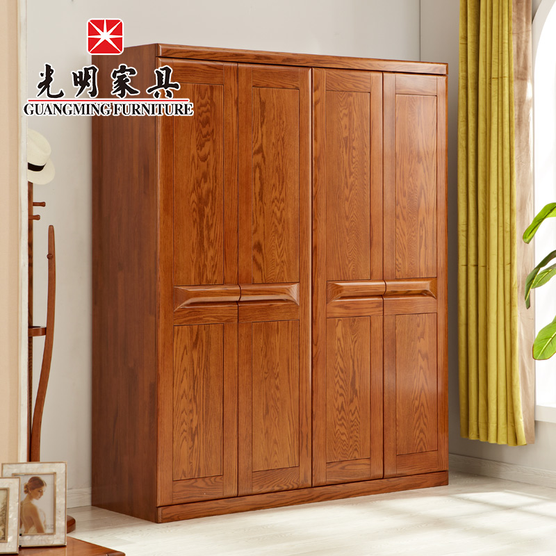 【光明家具】實木衣柜 臥室立柜 全實木四門衣柜 4門衣櫥 GY89-2173-180 【光明家具】實木衣柜 臥室立柜 全實木四門衣柜 4門衣櫥 GY89-2173-180