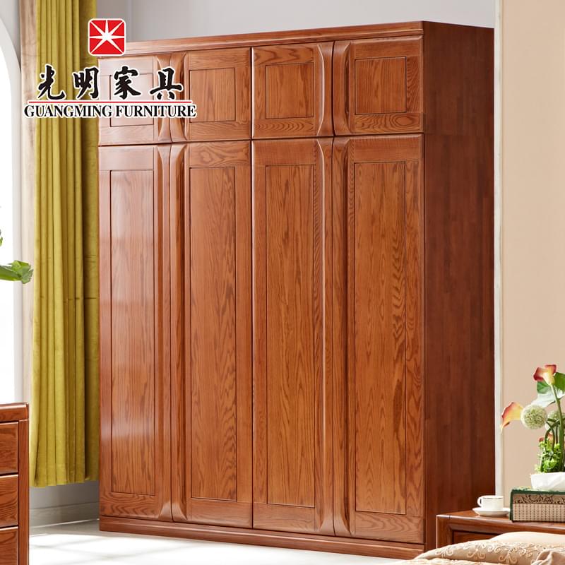 【光明家具】 實木衣柜 四門衣柜 紅橡木4門衣柜 2米大衣櫥帶頂柜 GY89-2372-200 【光明家具】 實木衣柜 四門衣柜 紅橡木4門衣柜 2米大衣櫥帶頂柜 GY89-2372-200