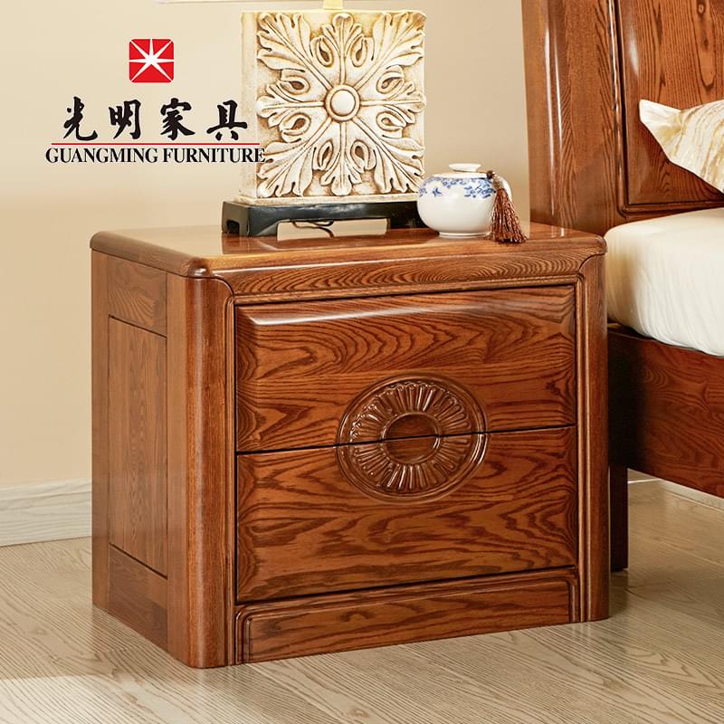 【光明家具】全實木床頭柜 現代中式水曲柳床頭柜 臥室儲物柜床邊柜 398-1401-58 【光明家具】全實木床頭柜 現代中式水曲柳床頭柜 臥室儲物柜床邊柜 398-1401-58