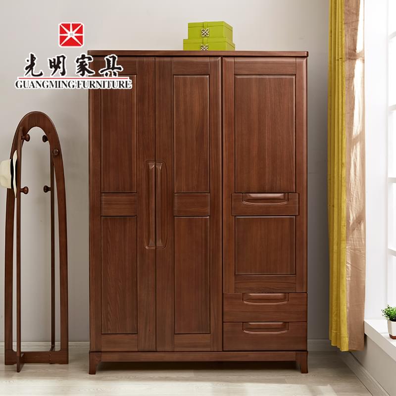 【光明家具】 實木衣柜 三門衣柜 榆木衣柜 3門衣柜立柜 858-2103A-150 【光明家具】 實木衣柜 三門衣柜 榆木衣柜 3門衣柜立柜 858-2103A-150