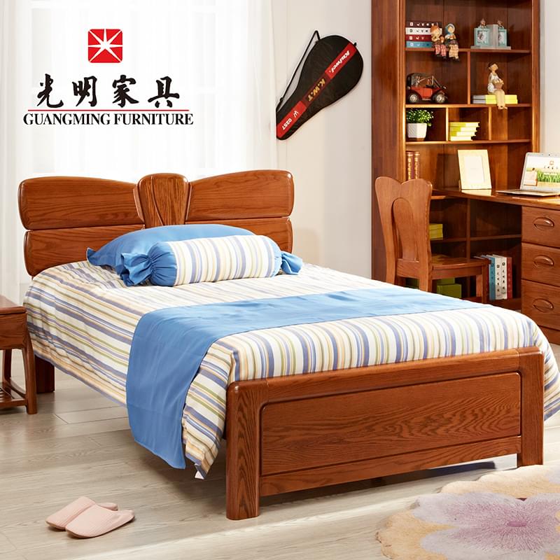 【光明家具】北美紅橡木1.2米實木床 青少年床兒童床 GY89-8571-135 【光明家具】北美紅橡木1.2米實木床 青少年床兒童床 GY89-8571-135