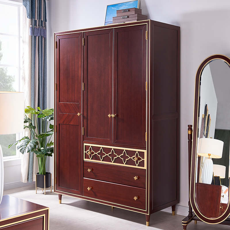 【光明家具 】美式輕奢實木衣柜主臥室歐式三門大衣柜收納儲物家具新品 【光明家具 】美式輕奢實木衣柜主臥室歐式三門大衣柜收納儲物家具新品