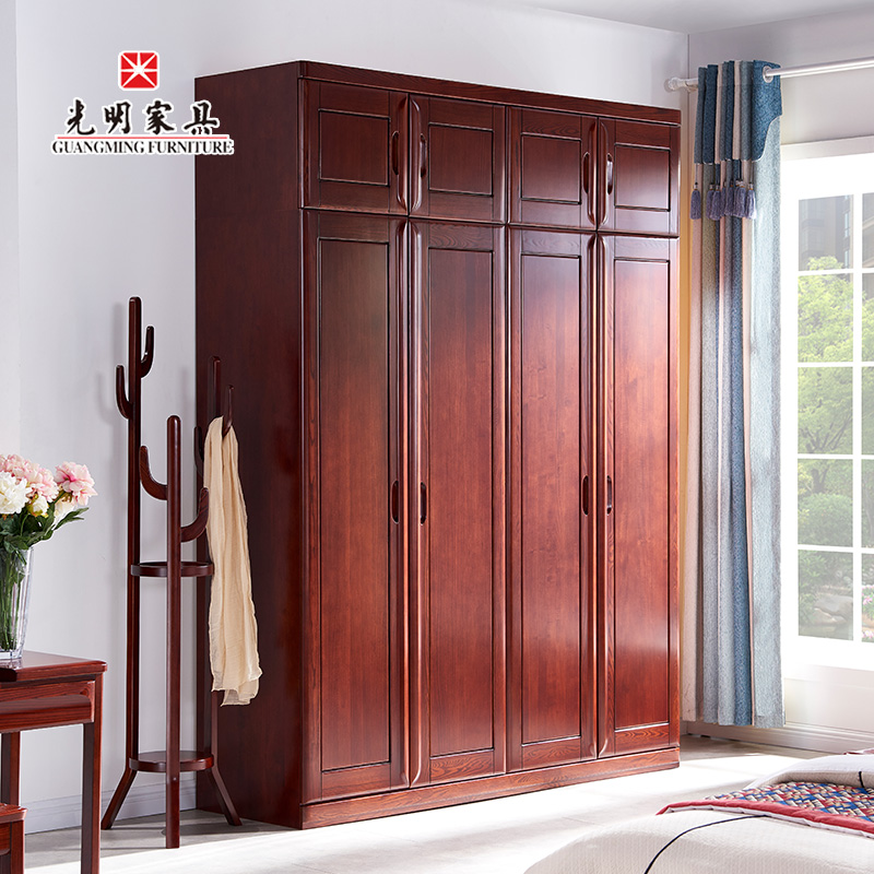 【光明家具】現(xiàn)代中式實木四門衣柜 進口水曲柳全實木整體衣櫥衣柜108-21520SX-193 【光明家具】現(xiàn)代中式實木四門衣柜 進口水曲柳全實木整體衣櫥衣柜108-21520SX-193
