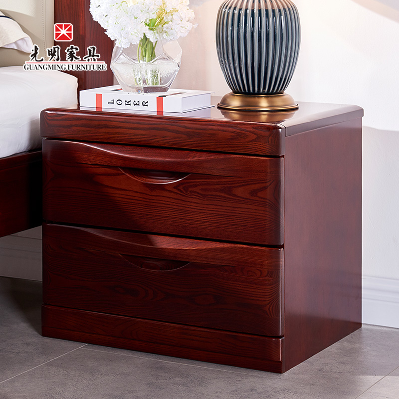 【光明家具】全實木床頭柜 現代中式水曲柳床頭柜床邊柜儲物柜108B-14519-55 【光明家具】全實木床頭柜 現代中式水曲柳床頭柜床邊柜儲物柜108B-14519-55