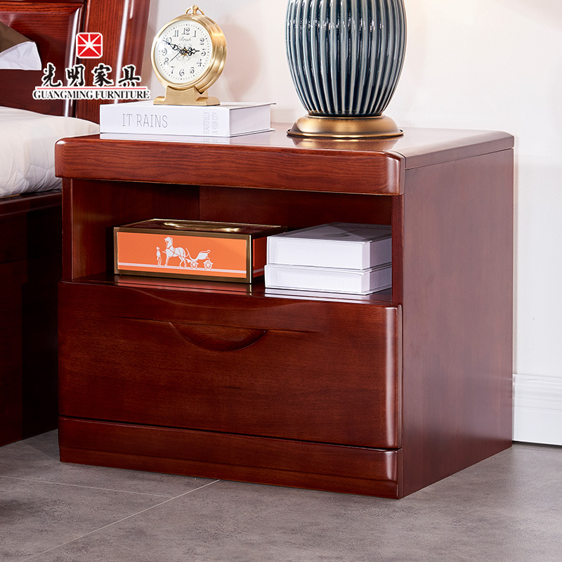 【光明家具】簡約臥室全實木家具水曲柳床頭柜床邊柜108B-14520-55 【光明家具】簡約臥室全實木家具水曲柳床頭柜床邊柜108B-14520-55
