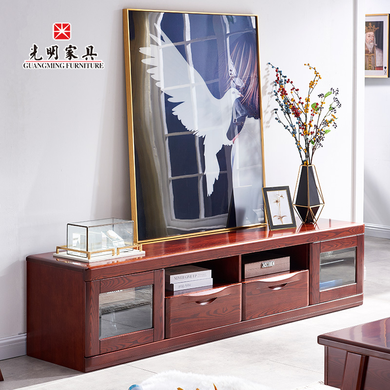 【光明家具】現代中式全實木電視柜廳柜 水曲柳電視機柜108B-27519 【光明家具】現代中式全實木電視柜廳柜 水曲柳電視機柜108B-27519