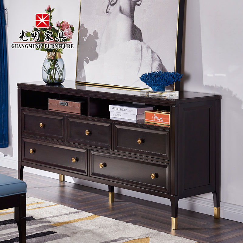 【光明家具】現代美式實木儲物柜玄關柜 客廳簡約收納邊柜電視柜168-27958-160 【光明家具】現代美式實木儲物柜玄關柜 客廳簡約收納邊柜電視柜168-27958-160