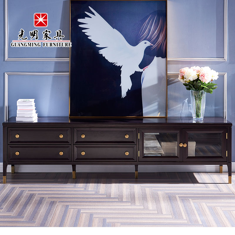 【光明家具】美式實木電視柜家用現代簡約輕奢客廳長條抽屜式儲物地柜168-27958-218 【光明家具】美式實木電視柜家用現代簡約輕奢客廳長條抽屜式儲物地柜168-27958-218