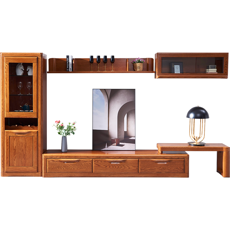 【光明家具】北美紅橡木實木電視柜 客廳組合柜 實木電視柜 GY89-3671 【光明家具】北美紅橡木實木電視柜 客廳組合柜 實木電視柜 GY89-3671